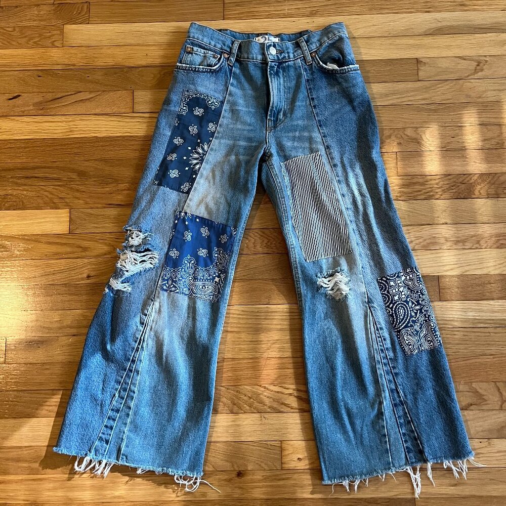 Free People Patch Jeans